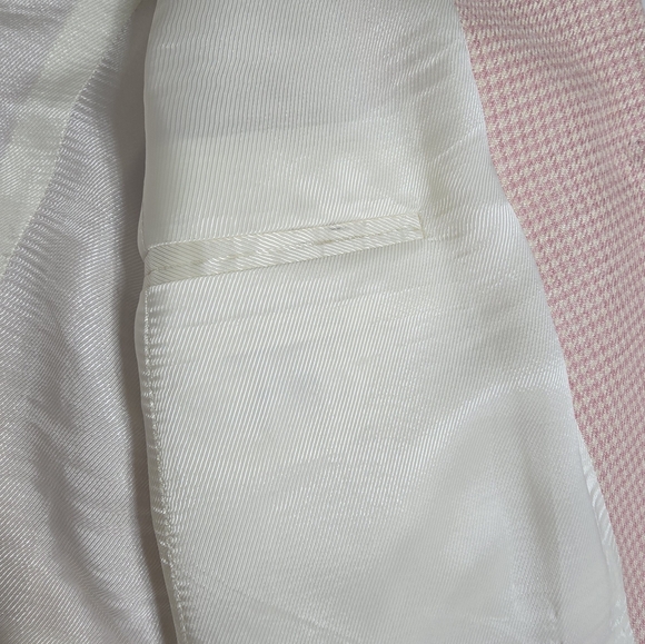 Maus & Hoffman Palm Beach Silk and Linen Pink Houndstooth Blazer‎ Size 8 - Picture 12 of 16
